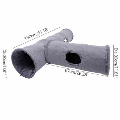 SilkenTail Suede Collapsible Cat Tunnel