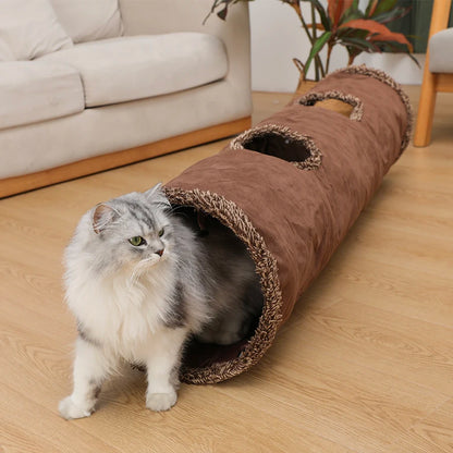 SilkenTail Suede Collapsible Cat Tunnel