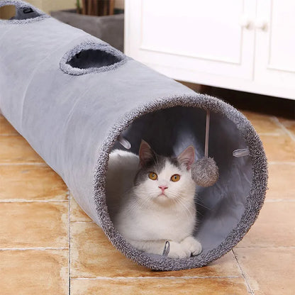 SilkenTail Suede Collapsible Cat Tunnel